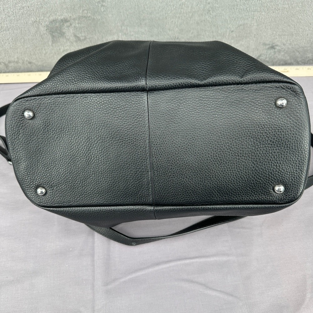 Kattee Satchel Bag Womens Medium Black Good Pebbled Leather Crossbody Tote - Picture 5 of 15